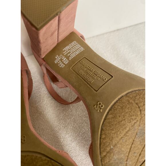 Christian Siriano Pink Suede Closed Toe Heels w/ Zipper - Size 8 1/2 - Picture 8 of 9